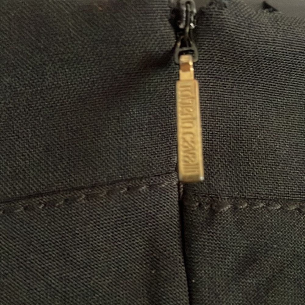 Roberto Cavalli black long skirt size 44 fleece wool blend - Picture 5 of 10